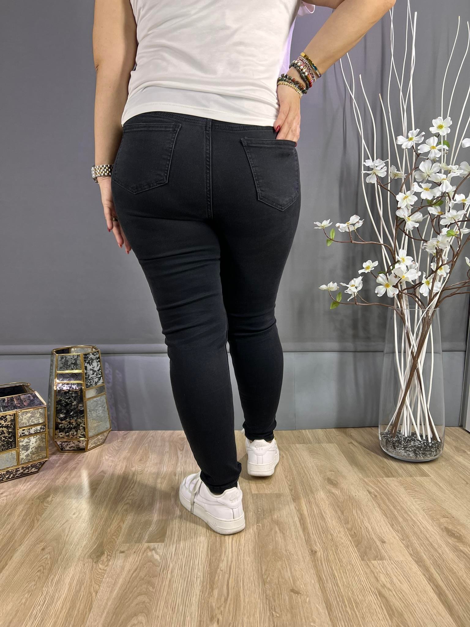 EYZ291 SİYAH FULL LİKRALI DAR PAÇA KOT PANTOLON