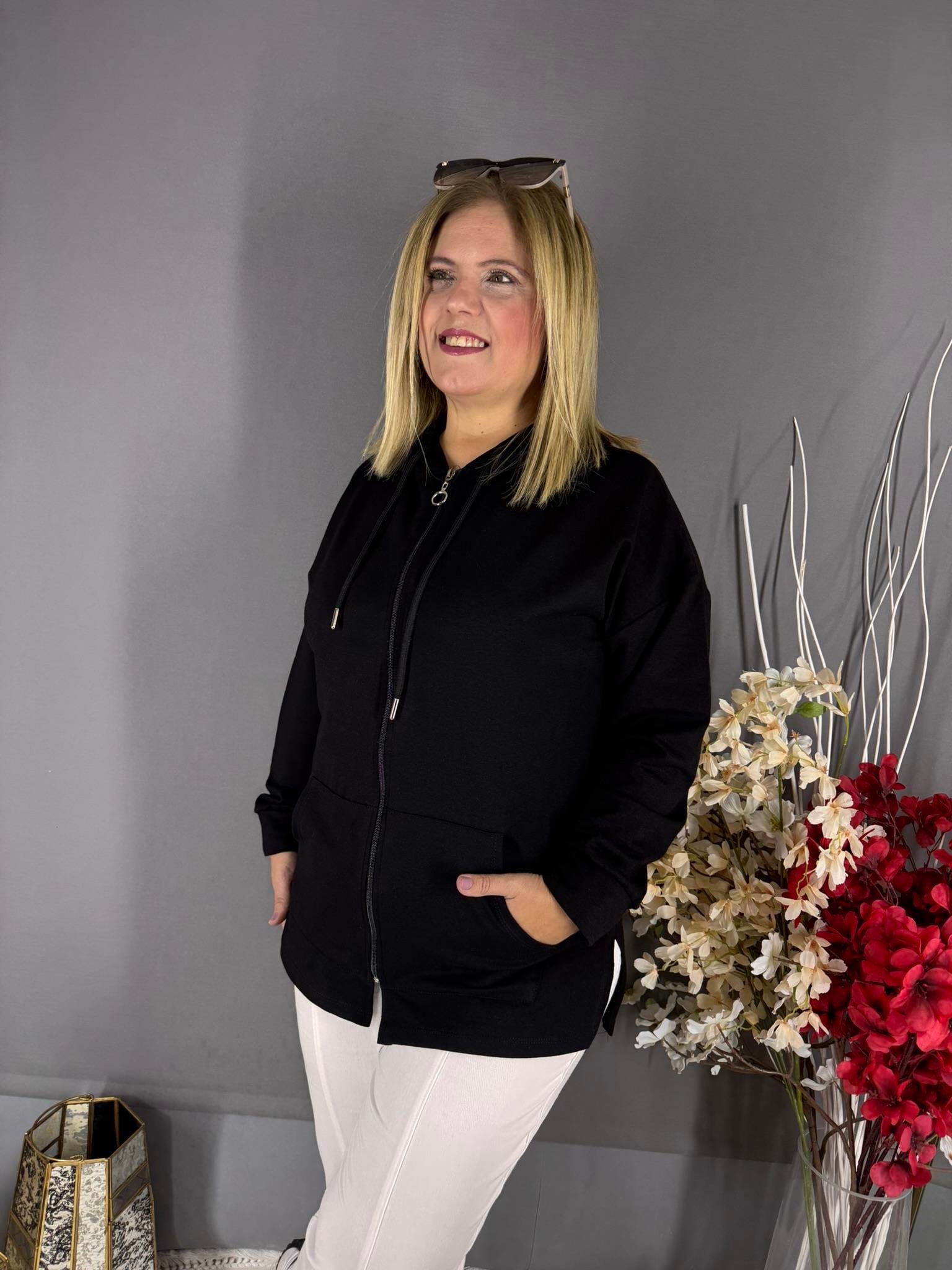 EYZ721 SİYAH CEPLİ BASİC FERMUARLI ÇEKET