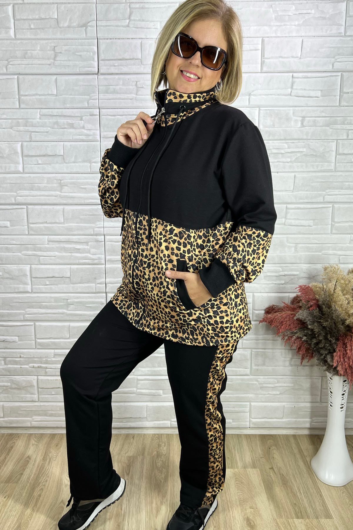 Leopar Desenli Eşofman Takımı