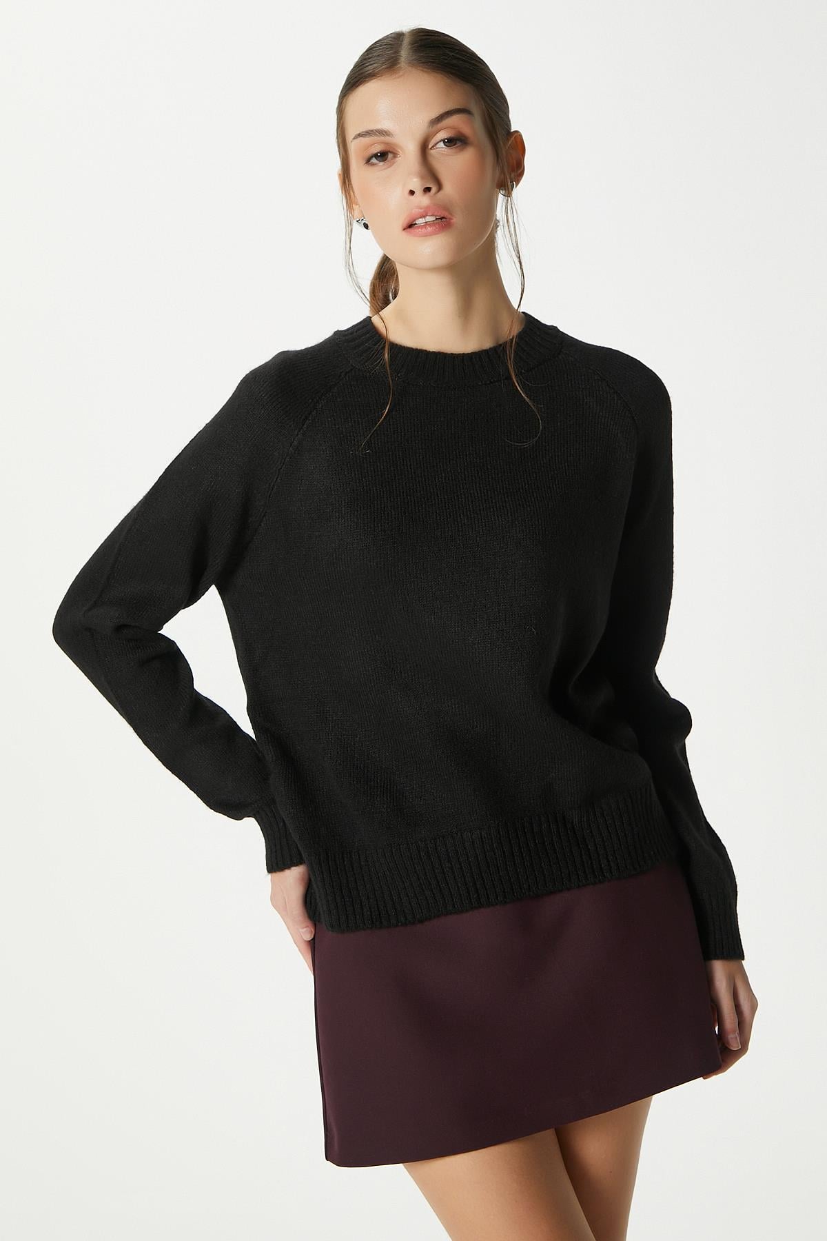  Mushy Siyah Basic Triko Kazak