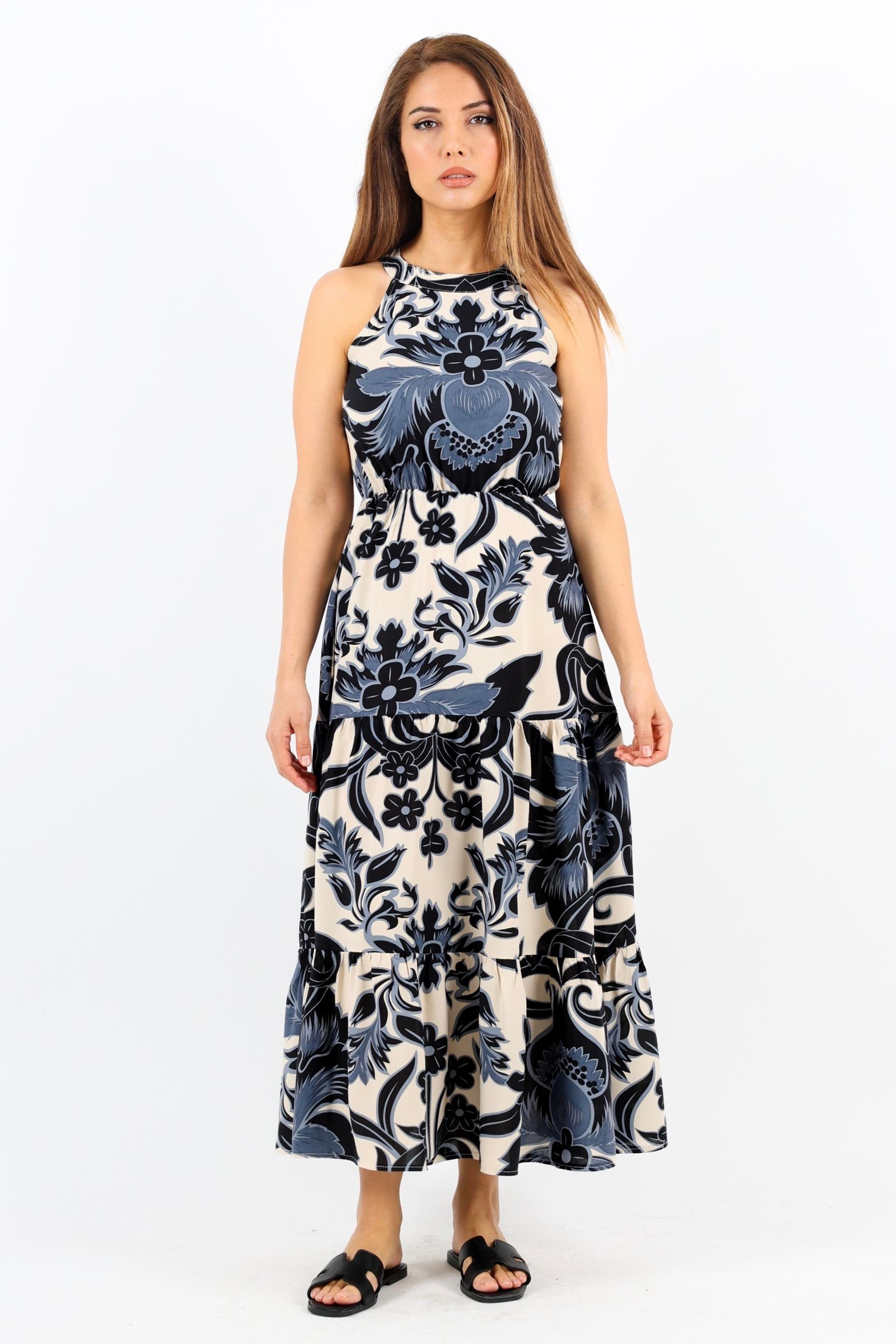 Kadın Breeze Bel Lastikli Siyah Viskon Elbise