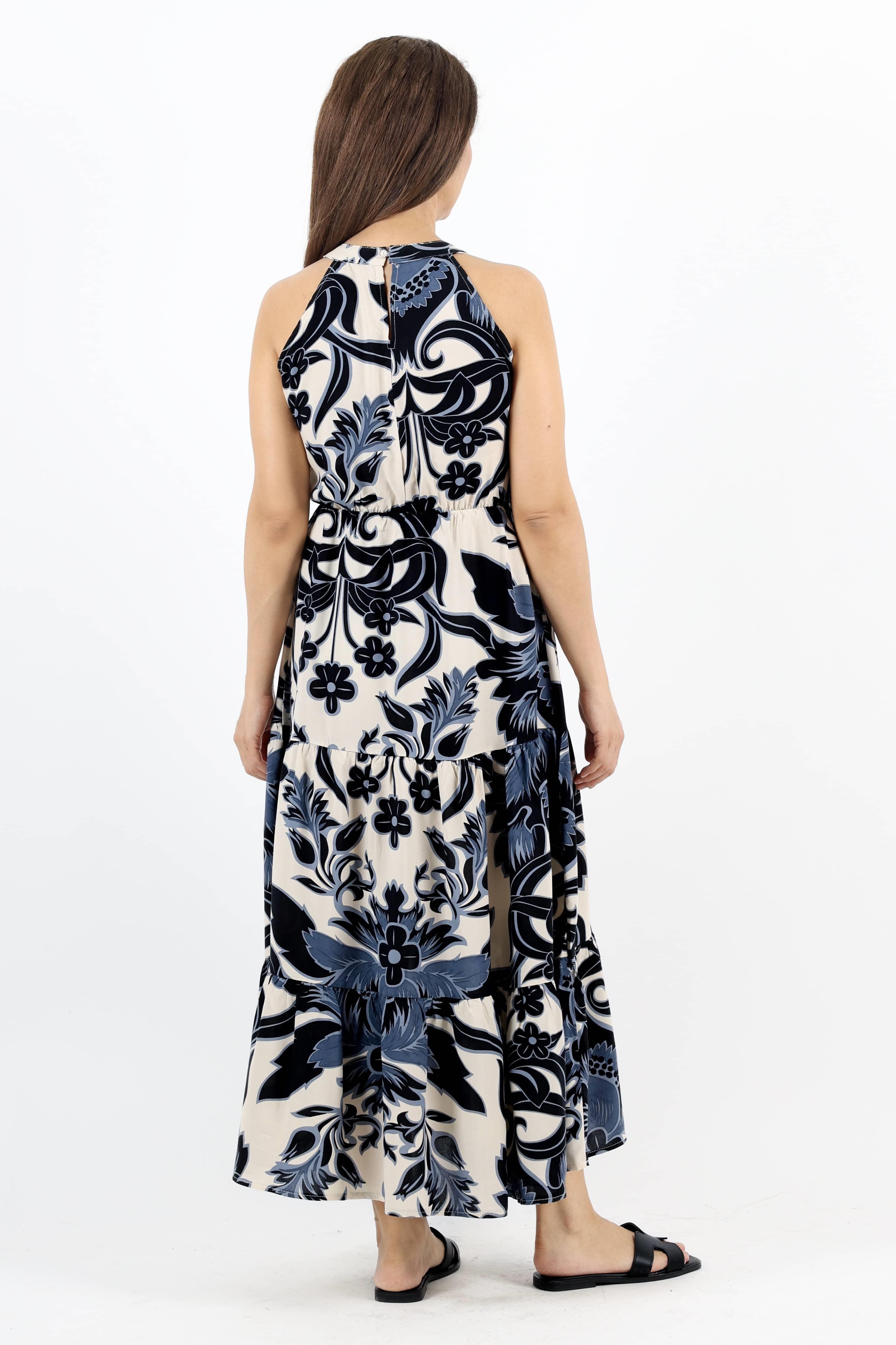 Kadın Breeze Bel Lastikli Siyah Viskon Elbise