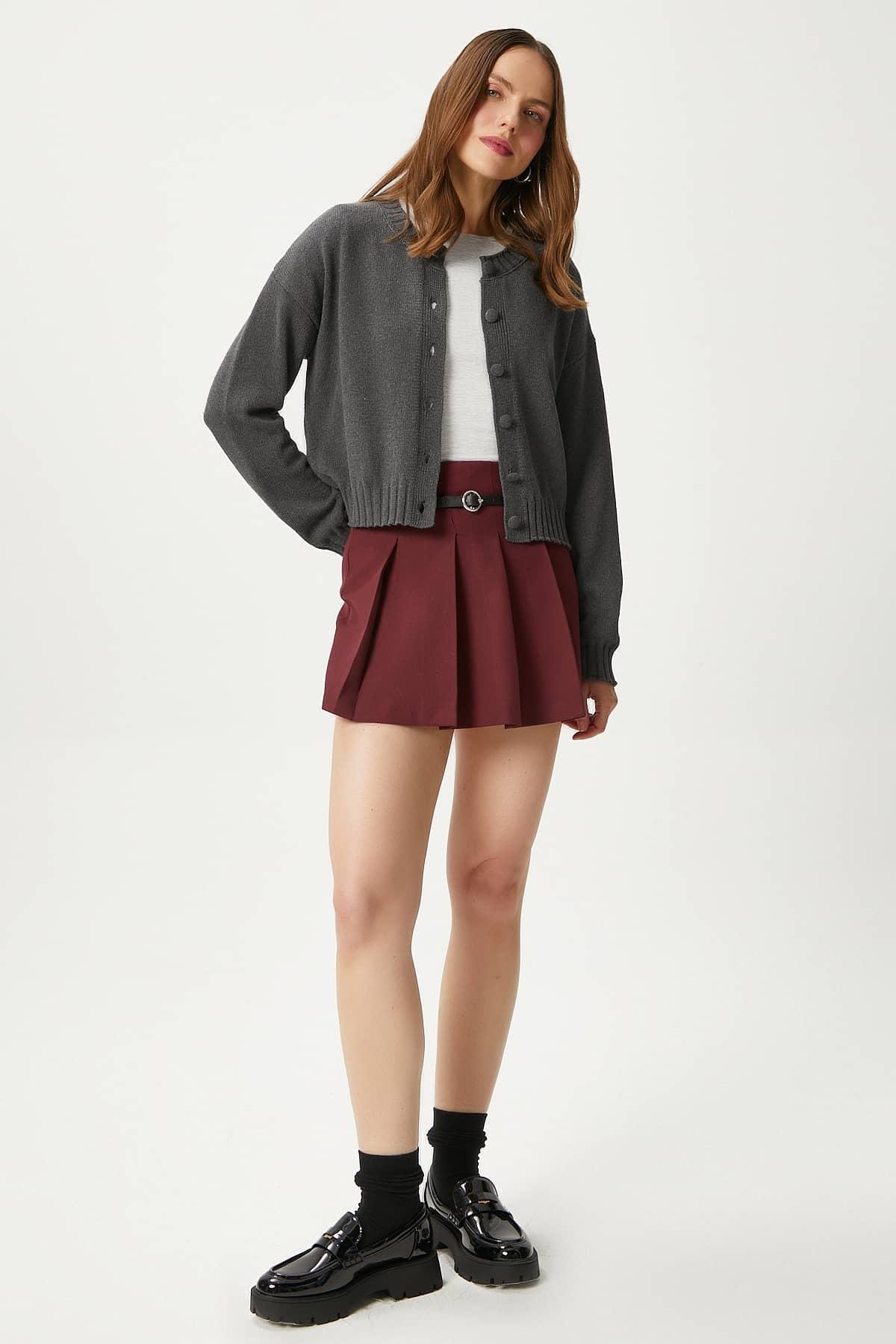 Kadın Calm Antrasit Basic Triko Hırka