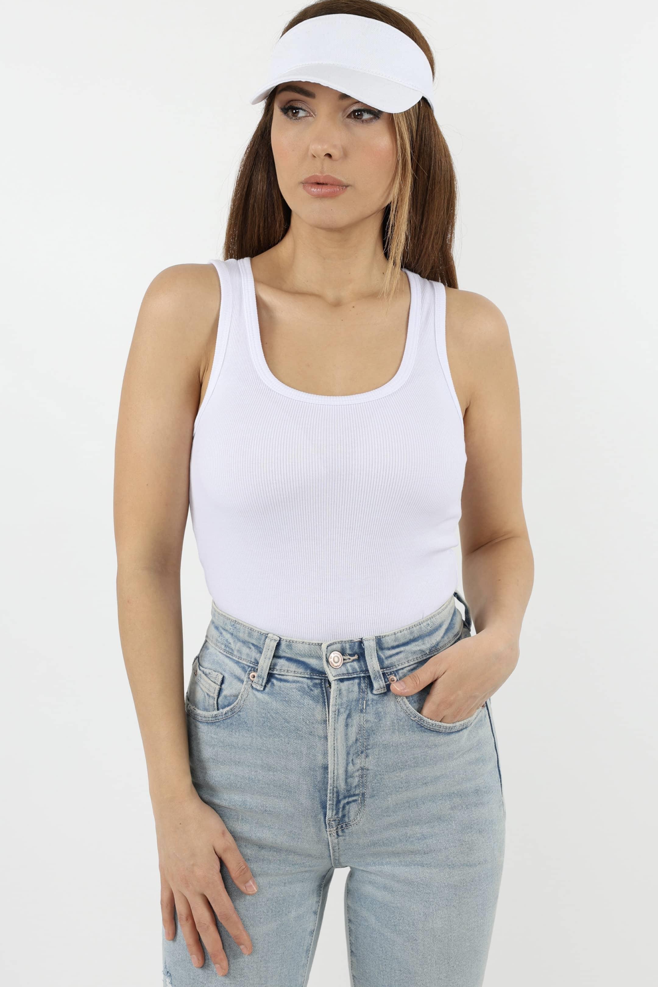Kadın Cotton Premium 3’lü Set Krem, Beyaz, Siyah Pamuklu Basic Fitilli Atlet