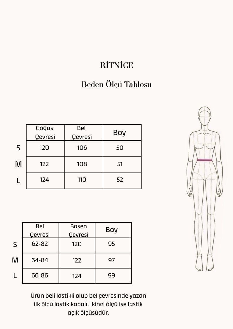 Kadın Globo Boncuklu Halter Bluz Lastikli Belli Şalvar Pantolon Dokuma Kahverengi Alt Üst Takım