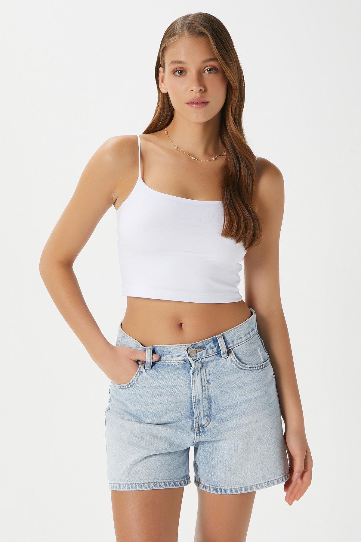 Kadın Liana Siyah Beyaz Krem Üçlü Askılı Pamuk Atlet