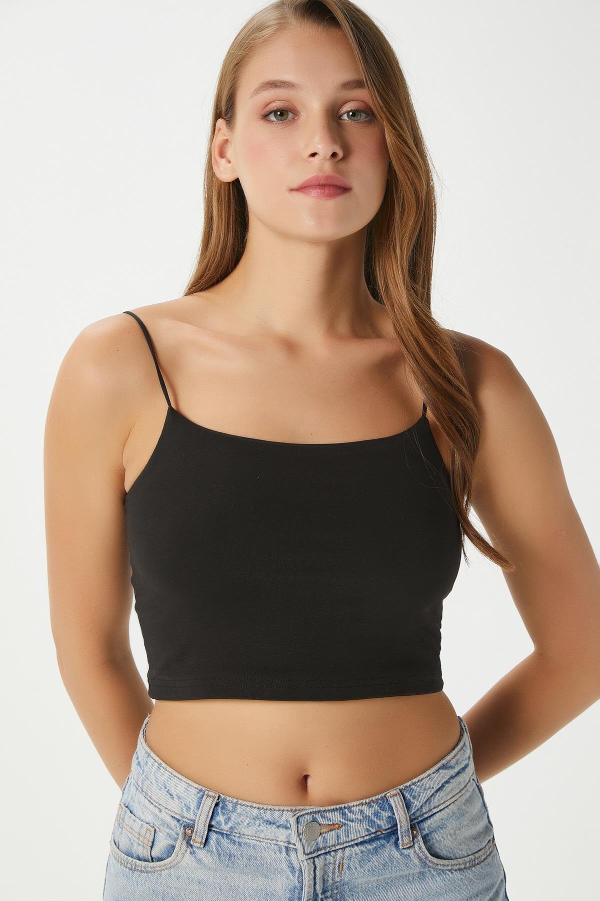 Kadın Liana Siyah Beyaz Krem Üçlü Askılı Pamuk Atlet