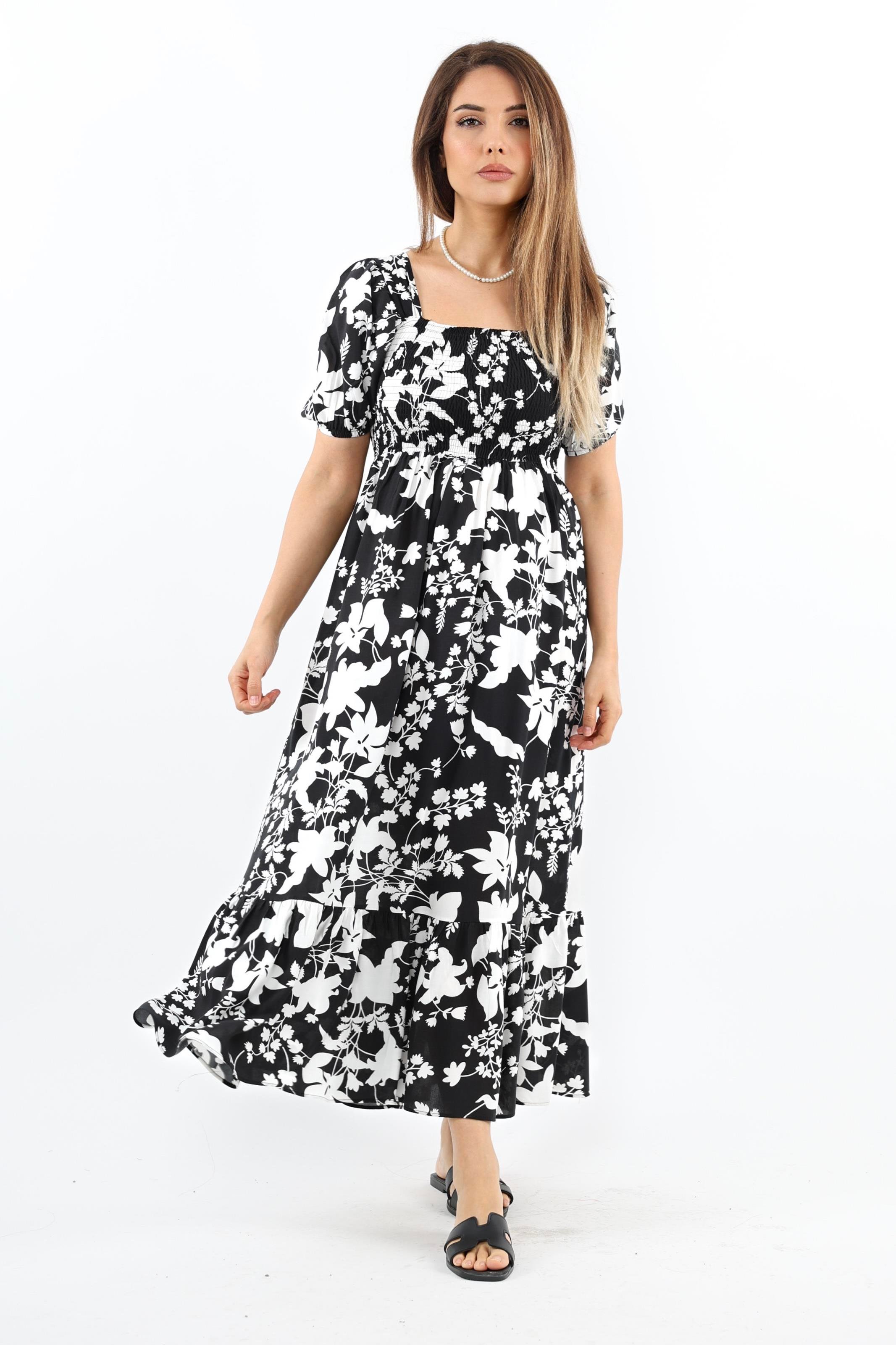 Kadın Positano Siyah Gipeli Viskon Uzun Elbise