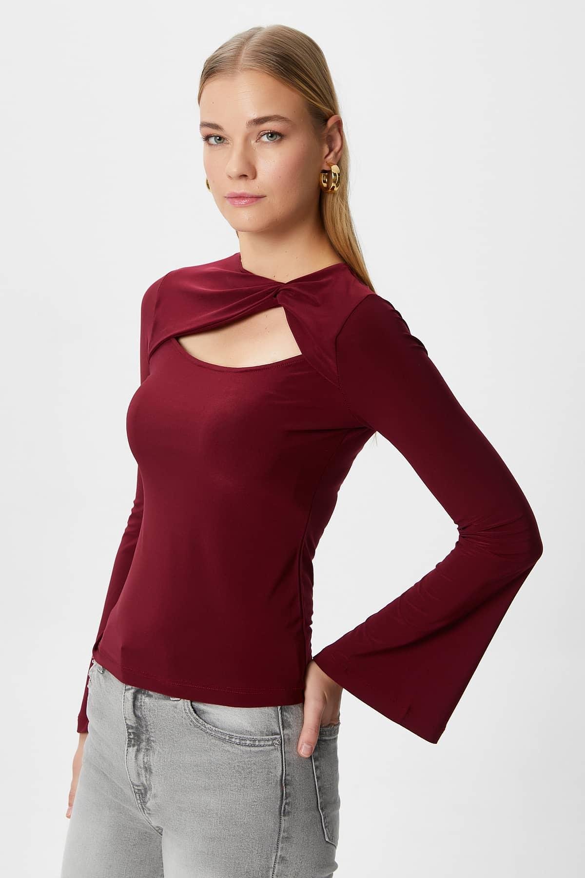 Kadın Roof Bordo Sandy Bluz