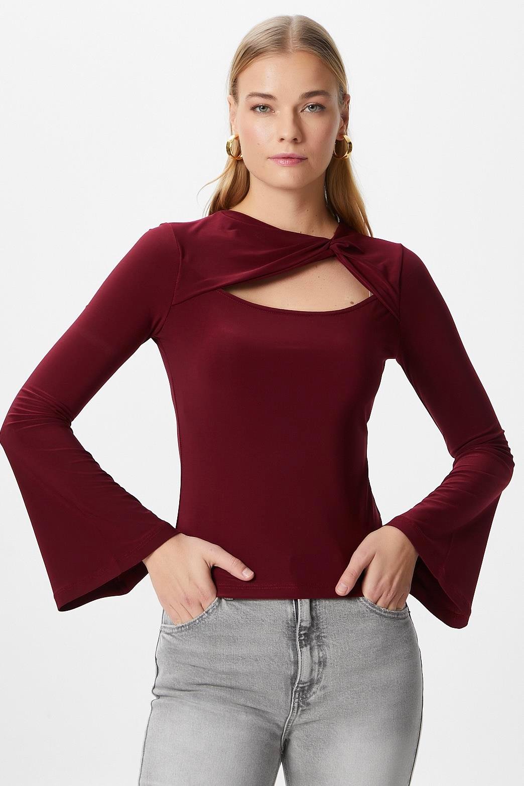 Kadın Roof Bordo Sandy Bluz