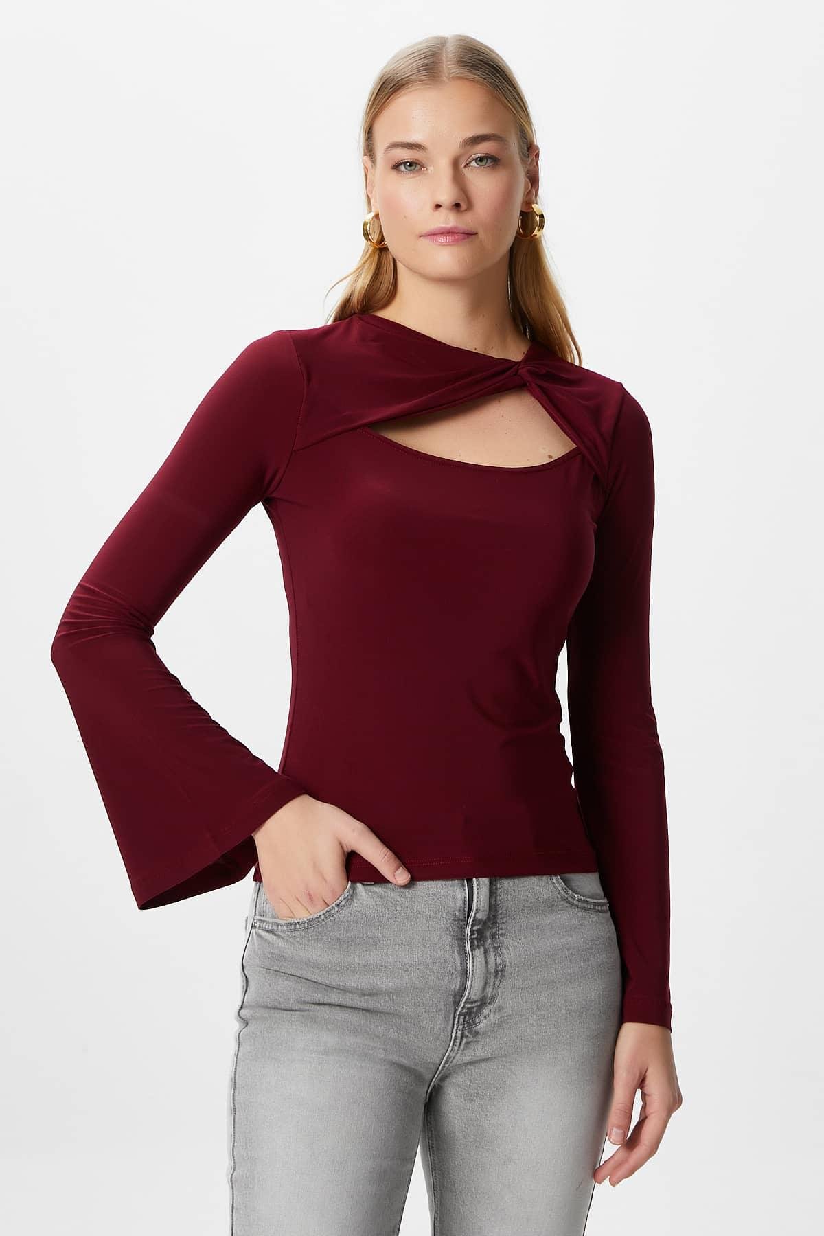 Kadın Roof Bordo Sandy Bluz