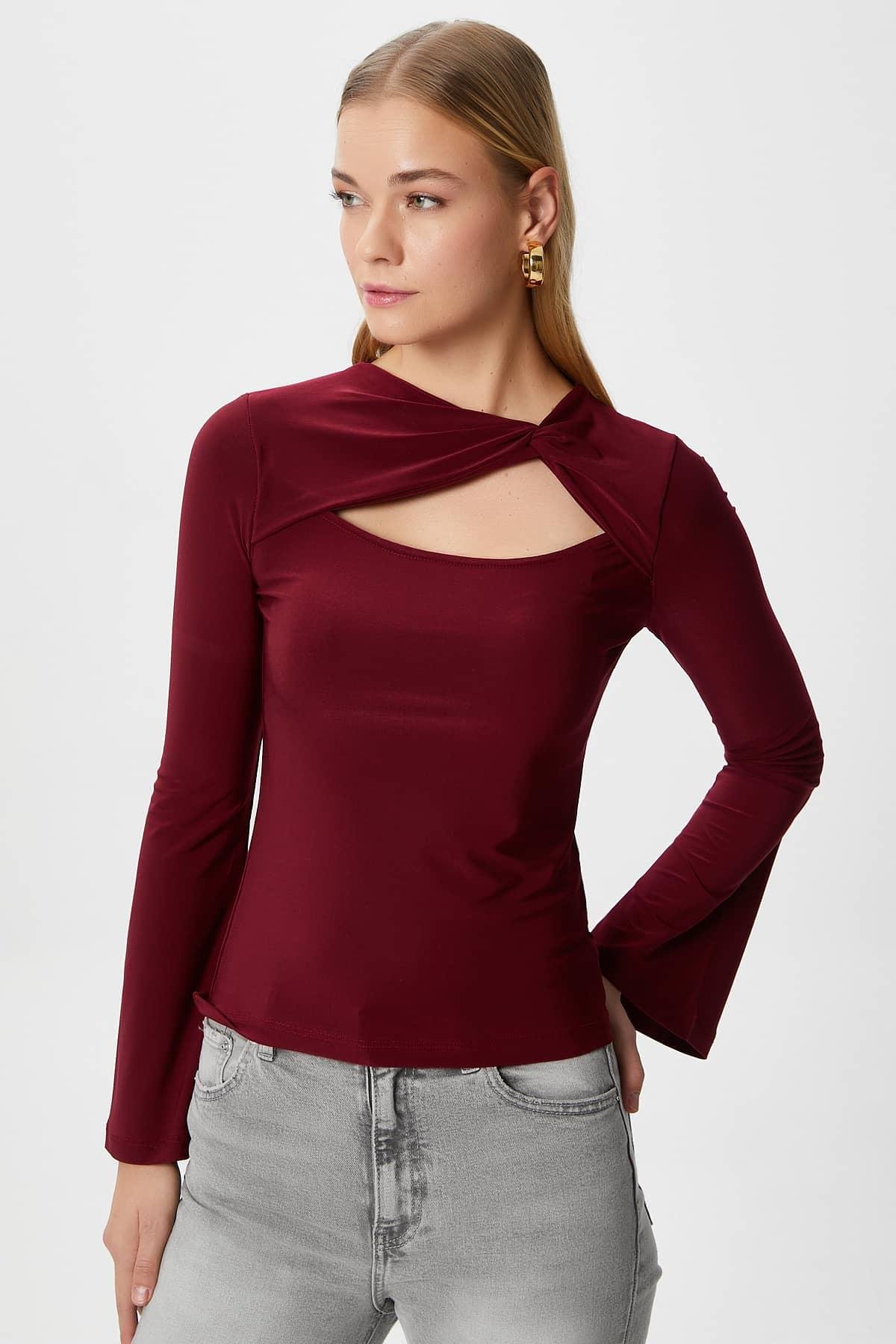 Kadın Roof Bordo Sandy Bluz