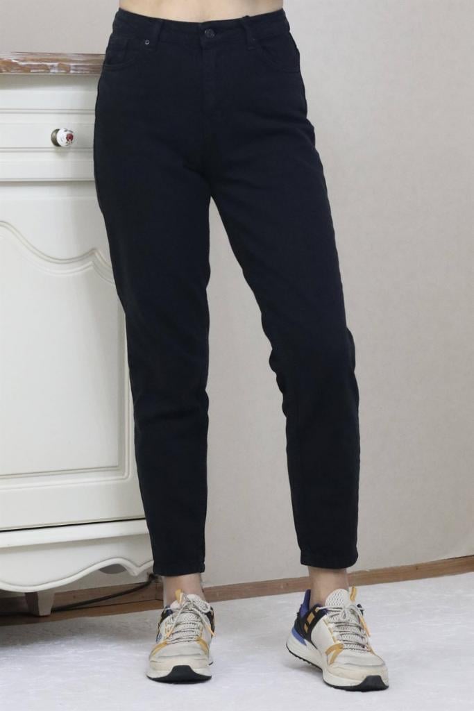 Kadın Siyah Motto Mom Jean