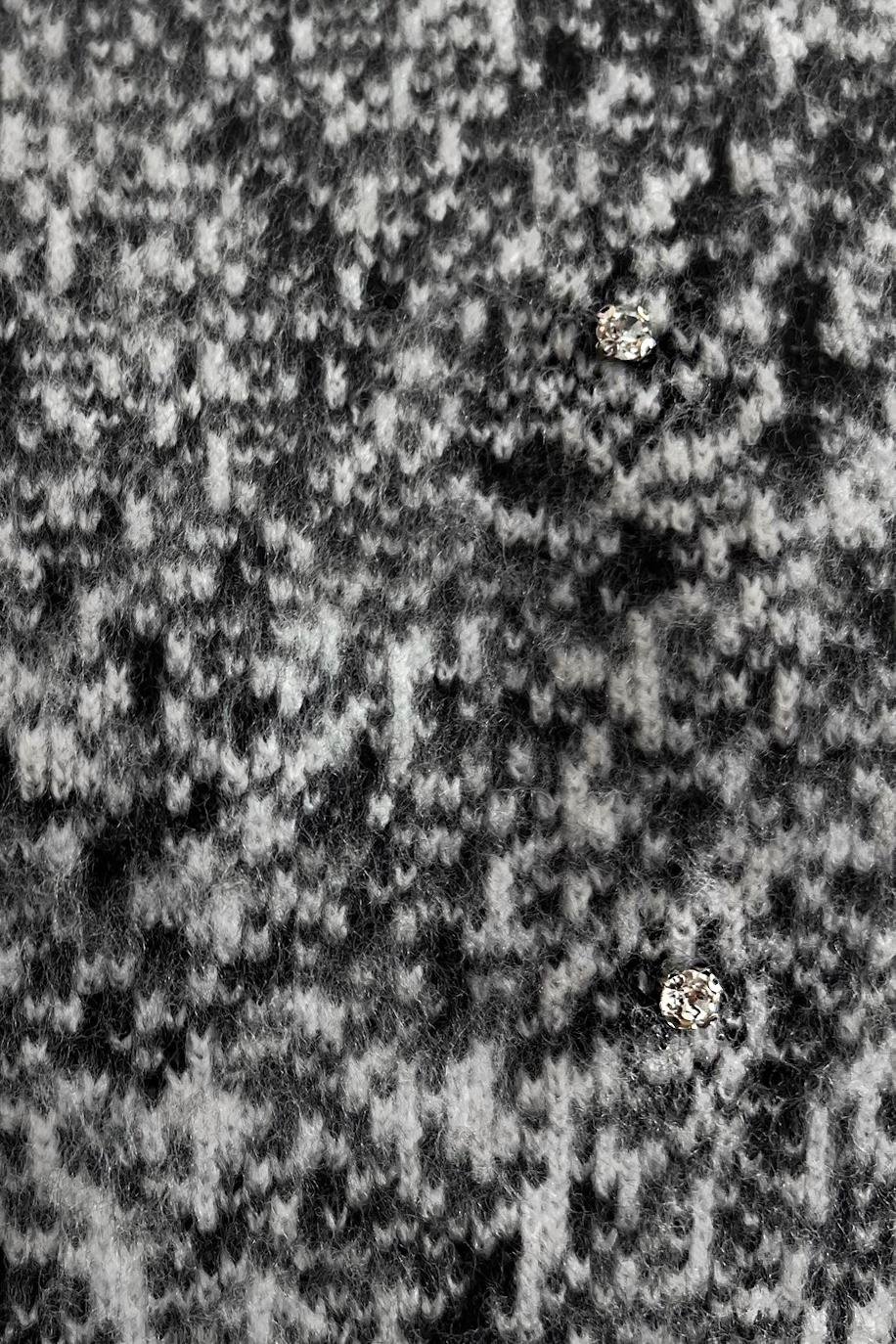 Kadın Snowy Tüylü Füme Krem Taşlı Kazak