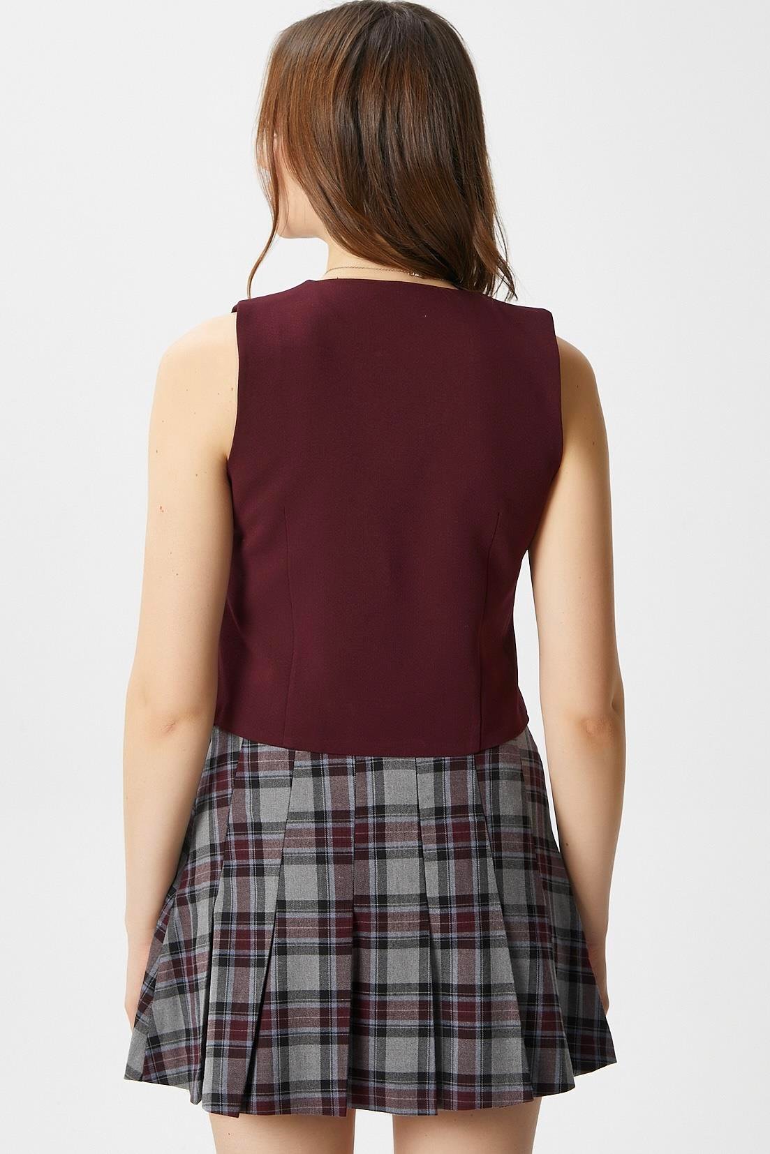 Ritnice Kadın Milena Astarlı Bordo Yelek