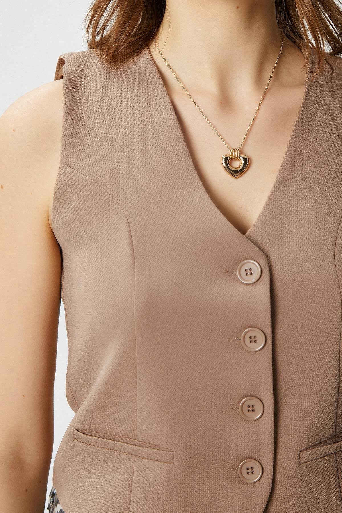 Ritnice Kadın Milena Astarlı Vizon Yelek