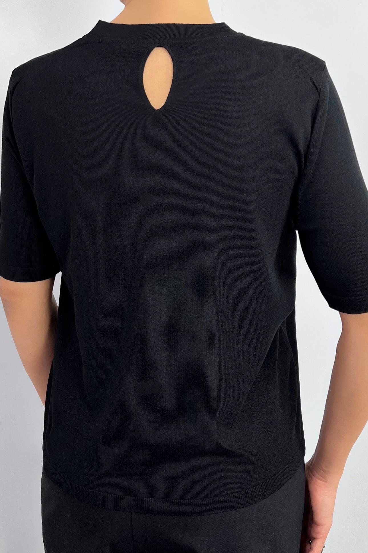 Viscose Doku Next Premium Selection Siyah Yarım Kol Triko Kazak