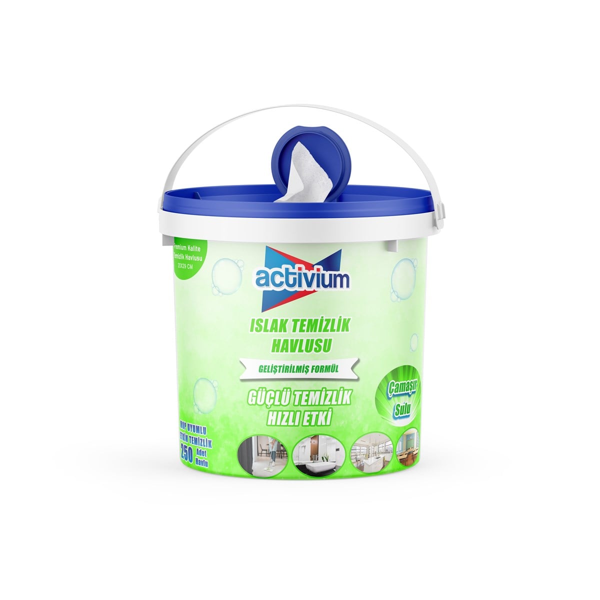 Activium Islak Kova Mendil Çamaşır Sulu 250 adet Premium Kalın Havlu