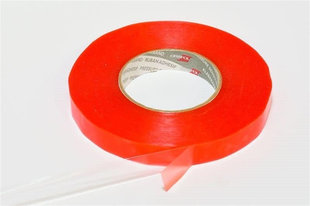 Orafol Orabond 1397PP Şeffaf, Kırmızı Filmik Çift Taraflı PET Bant, Laminasyon Bandı 0,21mm