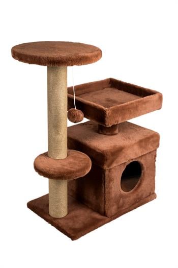 Dubex 39x72x87 cm Kedi Oyun Evi ve Tırmalama Platformu Tarçın
