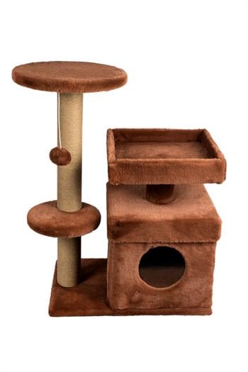 Dubex 39x72x87 cm Kedi Oyun Evi ve Tırmalama Platformu Tarçın