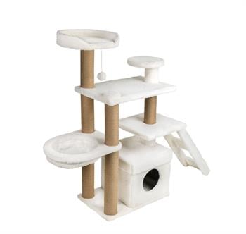 Dubex 55x160x124 cm Kedi Oyun Evi ve Tırmalama Platformu Beyaz