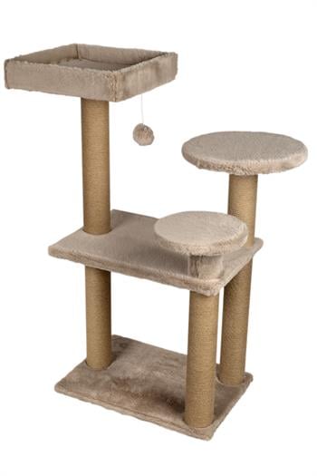 Dubex 65x88x111 cm Kedi Oyun Evi ve Tırmalama Platformu Bej