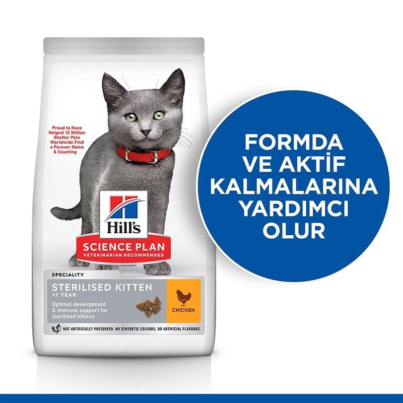 Hill's Science Plan Sterilised Kitten Tavuklu Kısırlaştırılmış Yavru Kedi Maması 10 Kg.
