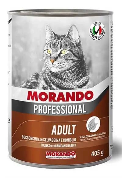 Morando Professional Av Hayvanlı ve Tavşanlı Yetişkin Kedi Konservesi 405 Gr