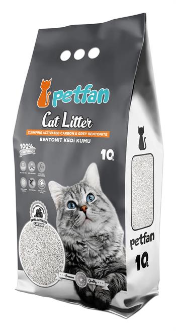 Petfan Bentonit Topaklanan Aktif Karbonlu Kedi Kumu 10 Lt