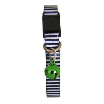PetTagArt Güvenlik Kilitli Ayarlanabilir Lacivert Beyaz Desenli  Yumuşak Doku Kedi Boyun Tasması 22-30 cm
