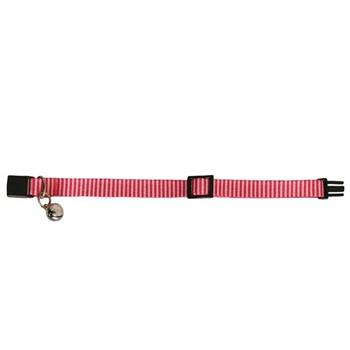 PetTagArt Güvenlik Kilitli Ayarlanabilir Pembe Beyaz Desenli  Yumuşak Doku Kedi Boyun Tasması 22-30 cm