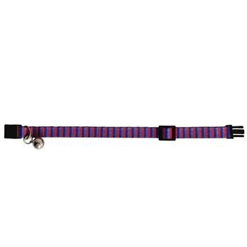 PetTagArt Güvenlik Kilitli Ayarlanabilir Çizgili Desenli  Yumuşak Doku Kedi Boyun Tasması 22-30 cm