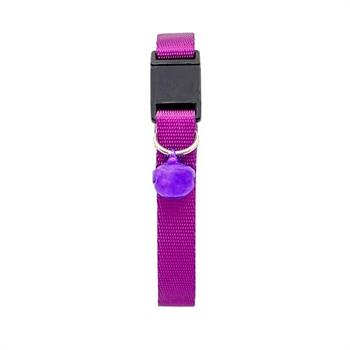 PetTagArt Güvenlik Kilitli  Ayarlanabilir Lila Kedi Boyun Tasması 22-30 cm