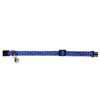 PetTagArt Güvenlik Kilitli Ayarlanabilir Lacivert Siyah Patili  Yumuşak Doku Kedi Boyun Tasması 22-30 cm