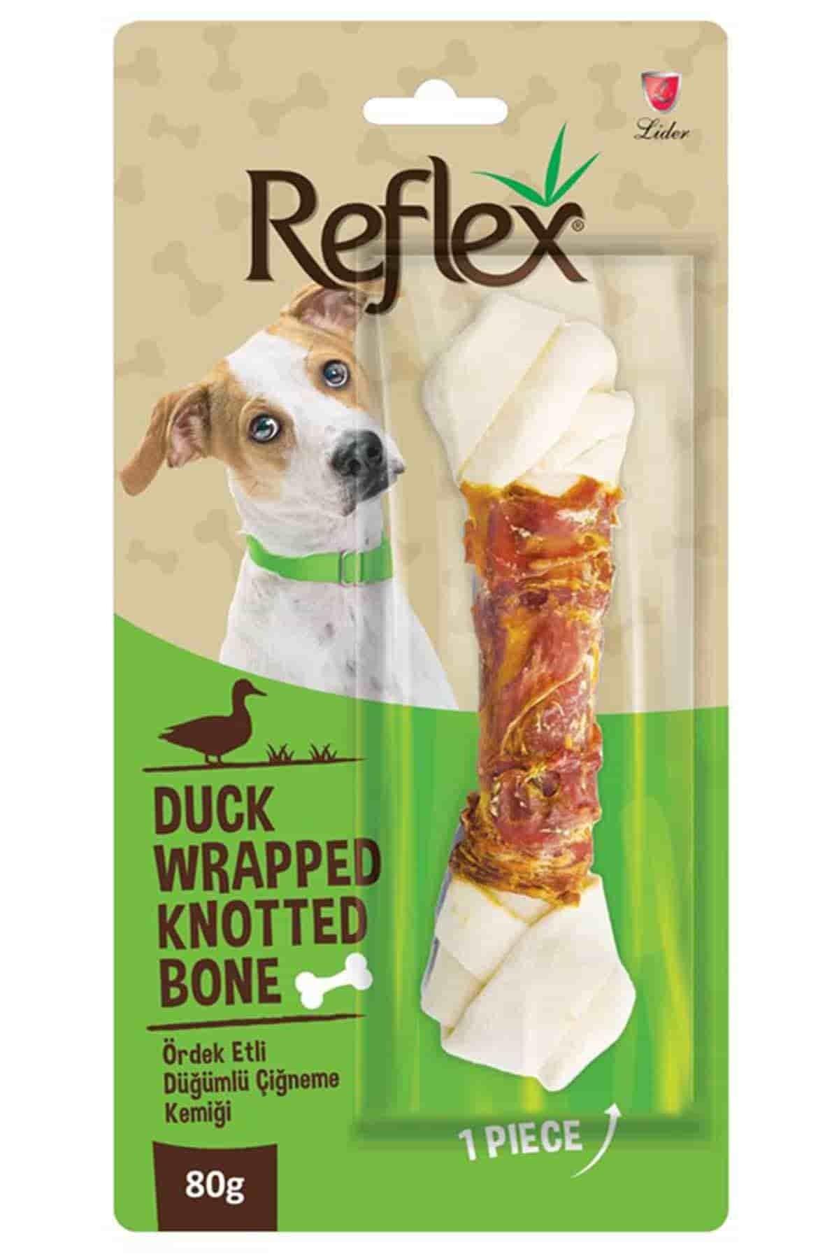 Reflex Ördek Eti Sargılı Düğümlü Köpek Çiğneme Kemiği 80 Gr