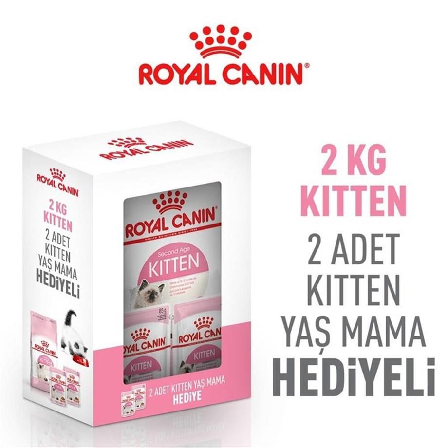 Royal Canin Kitten Yavru Kedi Maması 2 Kg   2 Adet Royal Canin Kitten Yaş Mama Hediyeli 