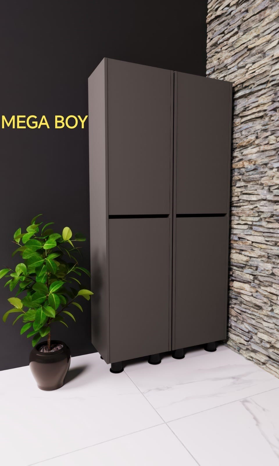 KOMBİ&ERZAK DOLABI İKİLİ MEGA BOY 210`LUK DEMONTE