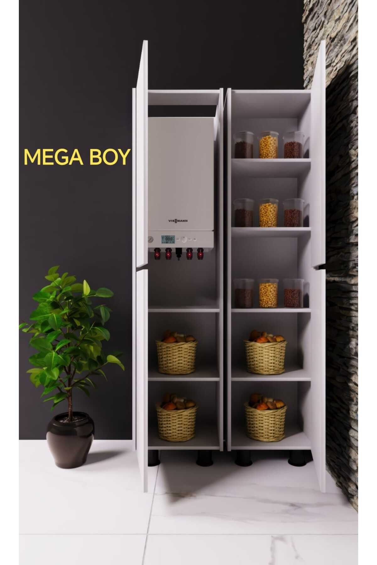 KOMBİ&ERZAK DOLABI İKİLİ MEGA BOY 210`LUK DEMONTE