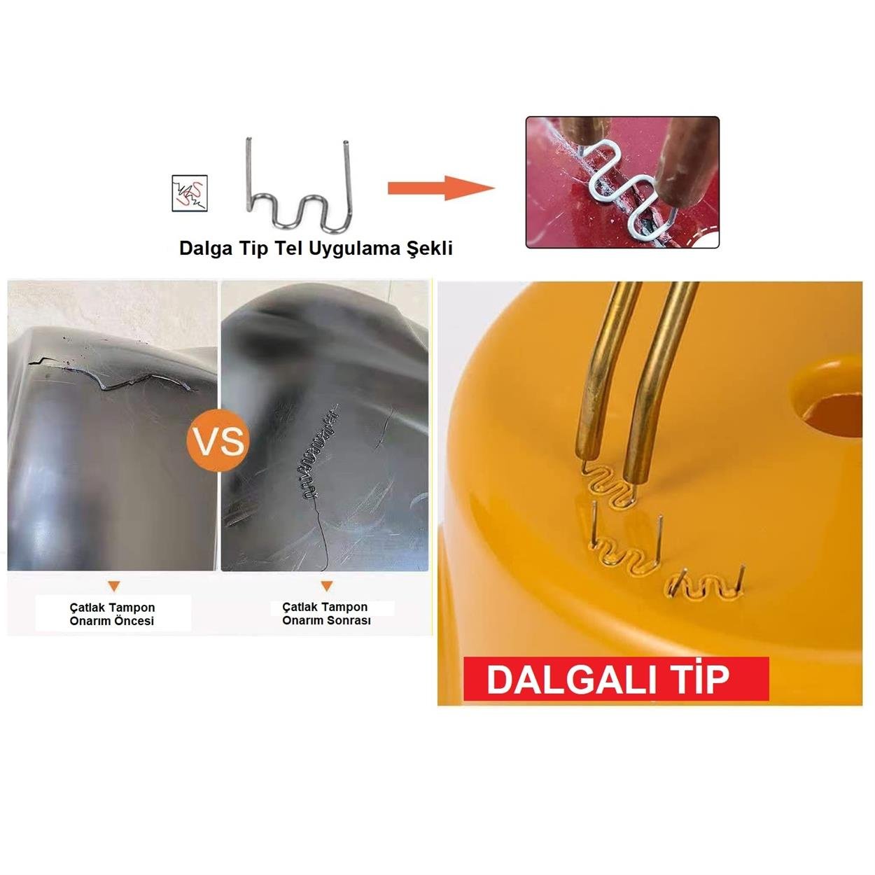 500 Adet 0,8mm Dalgalı Tip Plastik Kaynak Zımba Teli