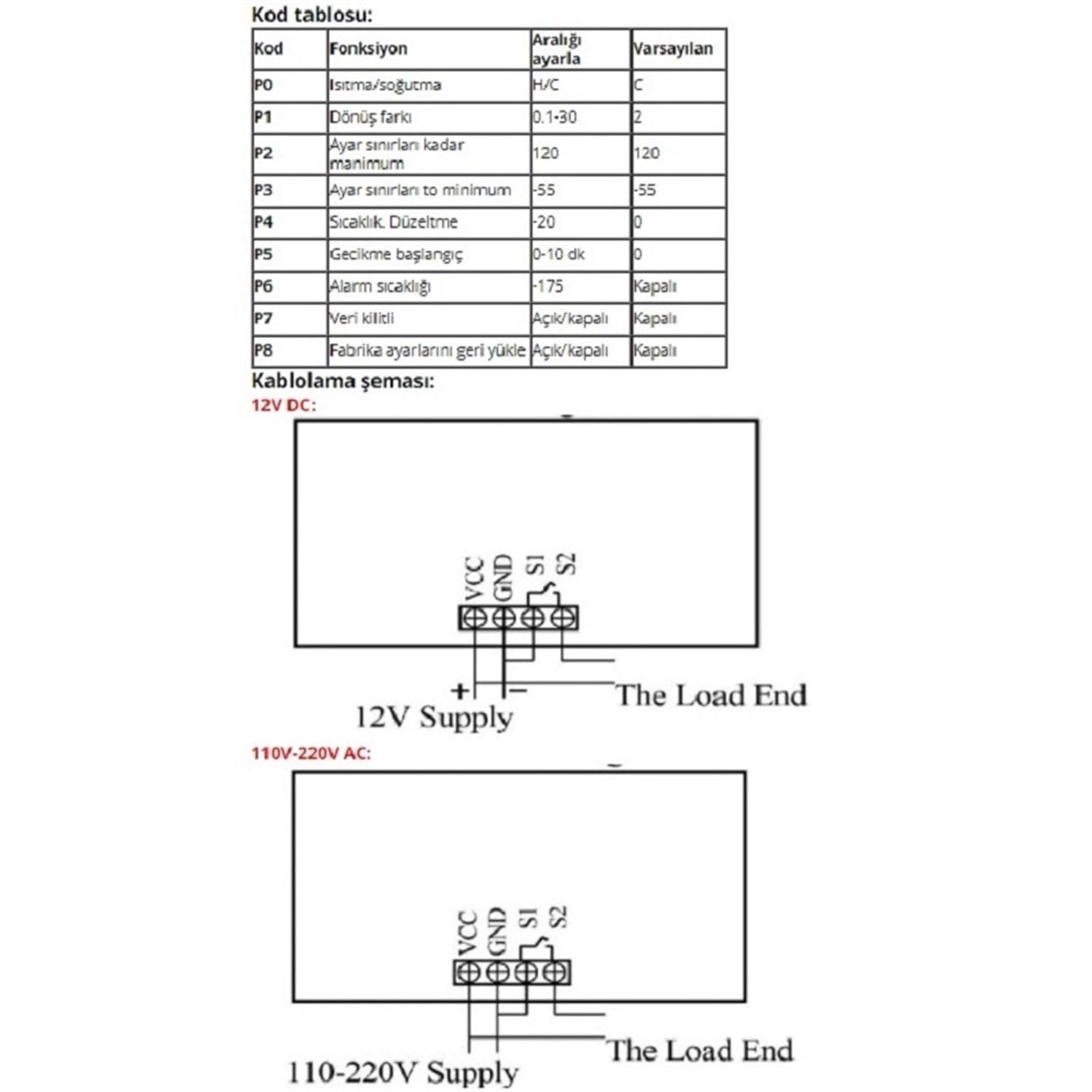 W3230 12v Dijital Termostat Kuluçka Makinalarına Uygun Hassas