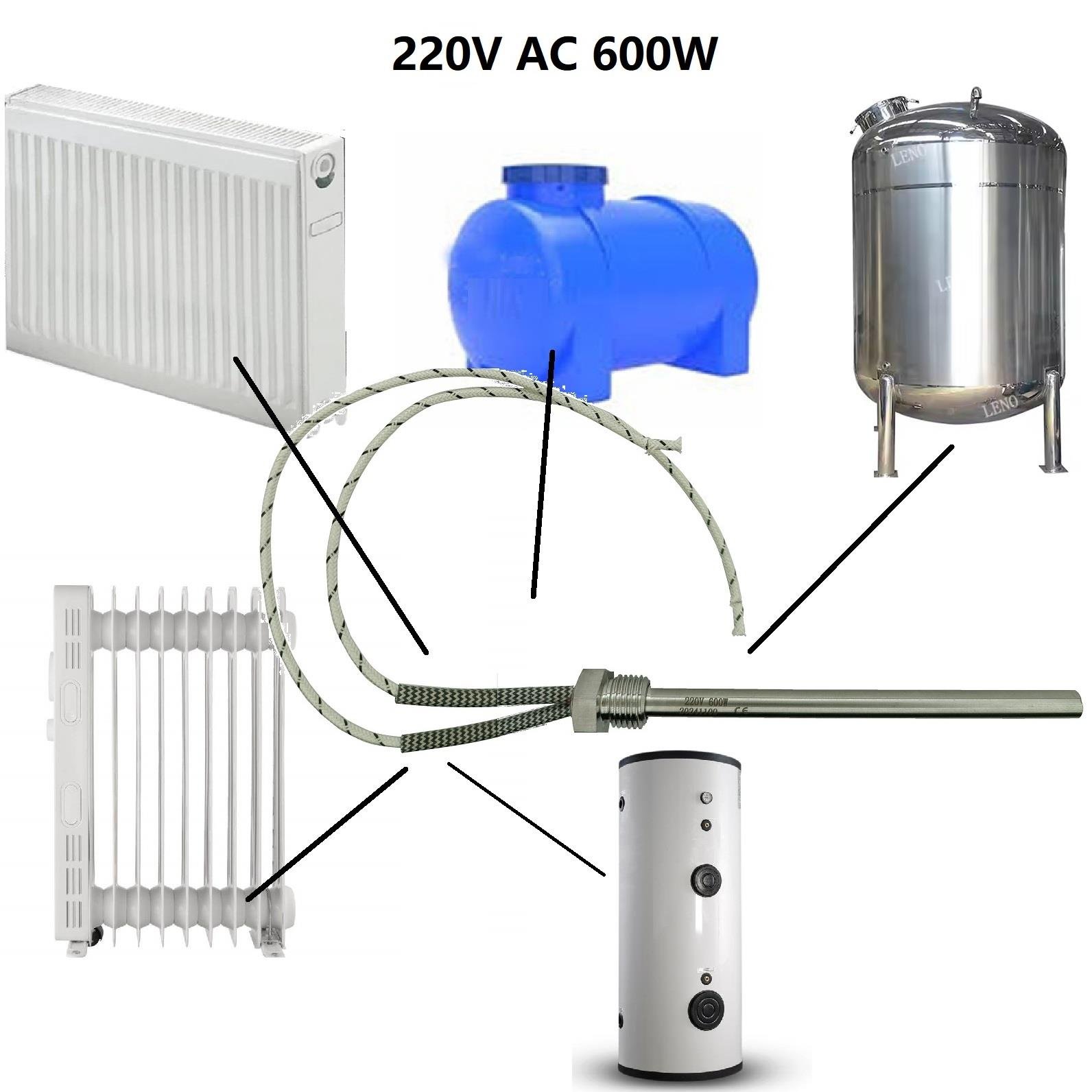 Yate10 1/2 Diş Çaplı 220Volt 600W Radyatör,Petek,Tank Isıtıcı Paslanmaz Çubuk Rezistans