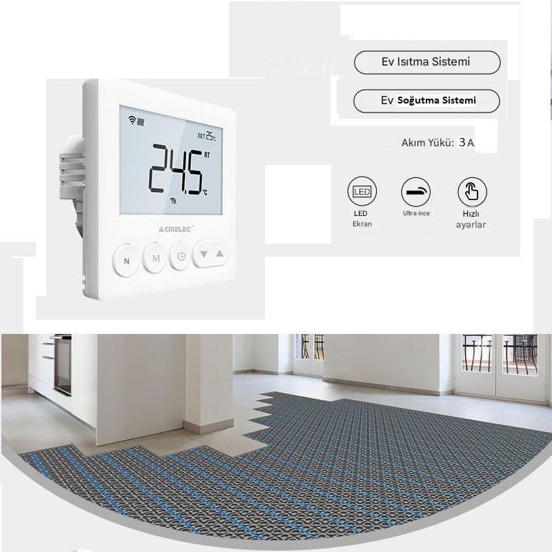 YATE10 220V 3A LCD Ekranlı Termostat