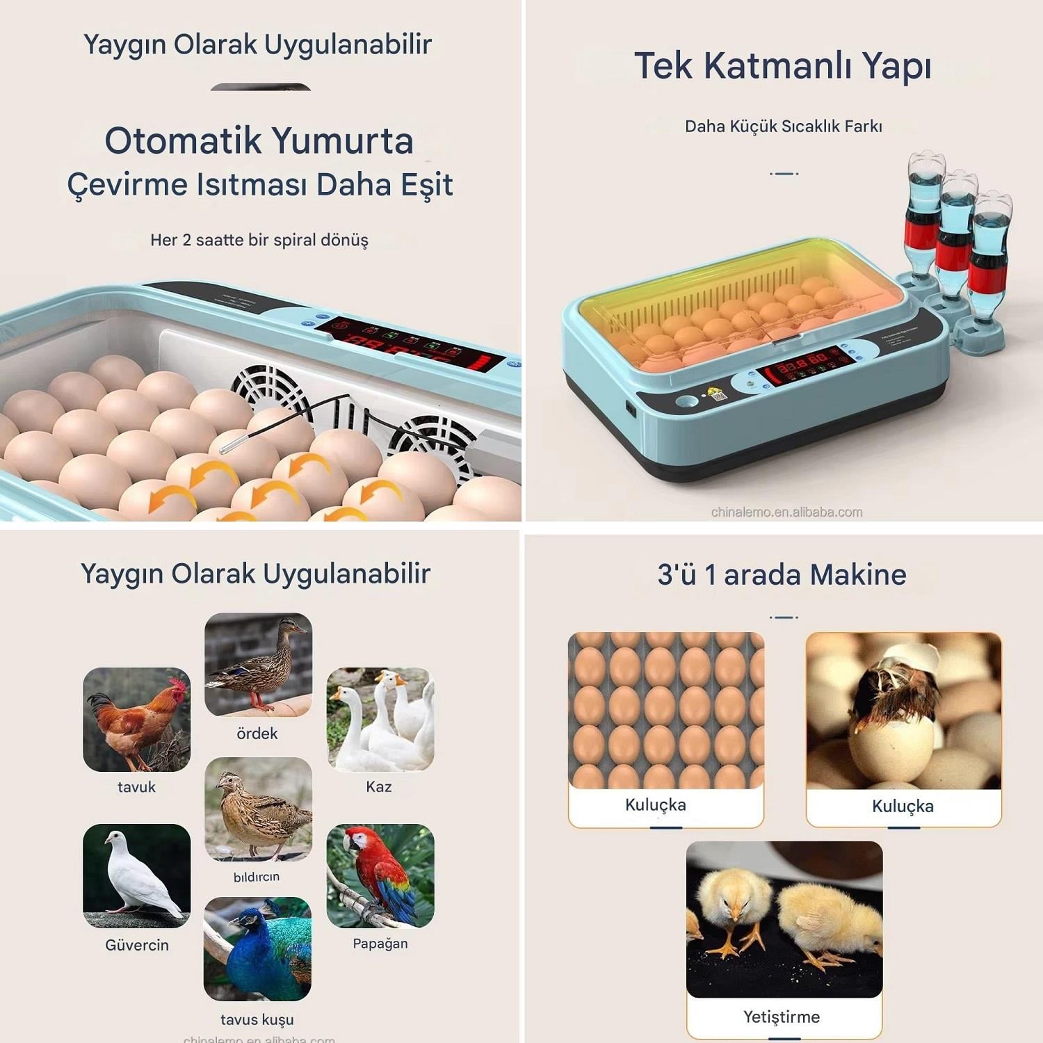 Yate10 40-60 Yumurta Tam Otomatik Kuluçka Makinası