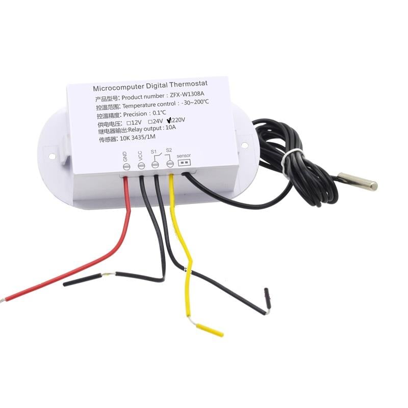 Yate10 W1308A 220V 10A -30~+200C Termostat