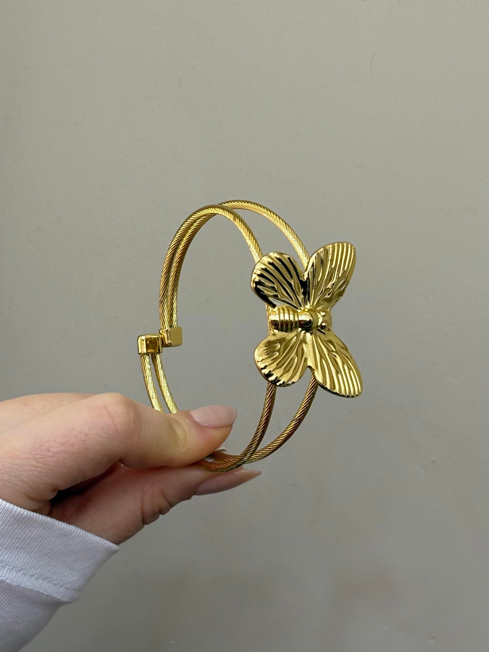 Kelepçe Bileklik Gold Renk