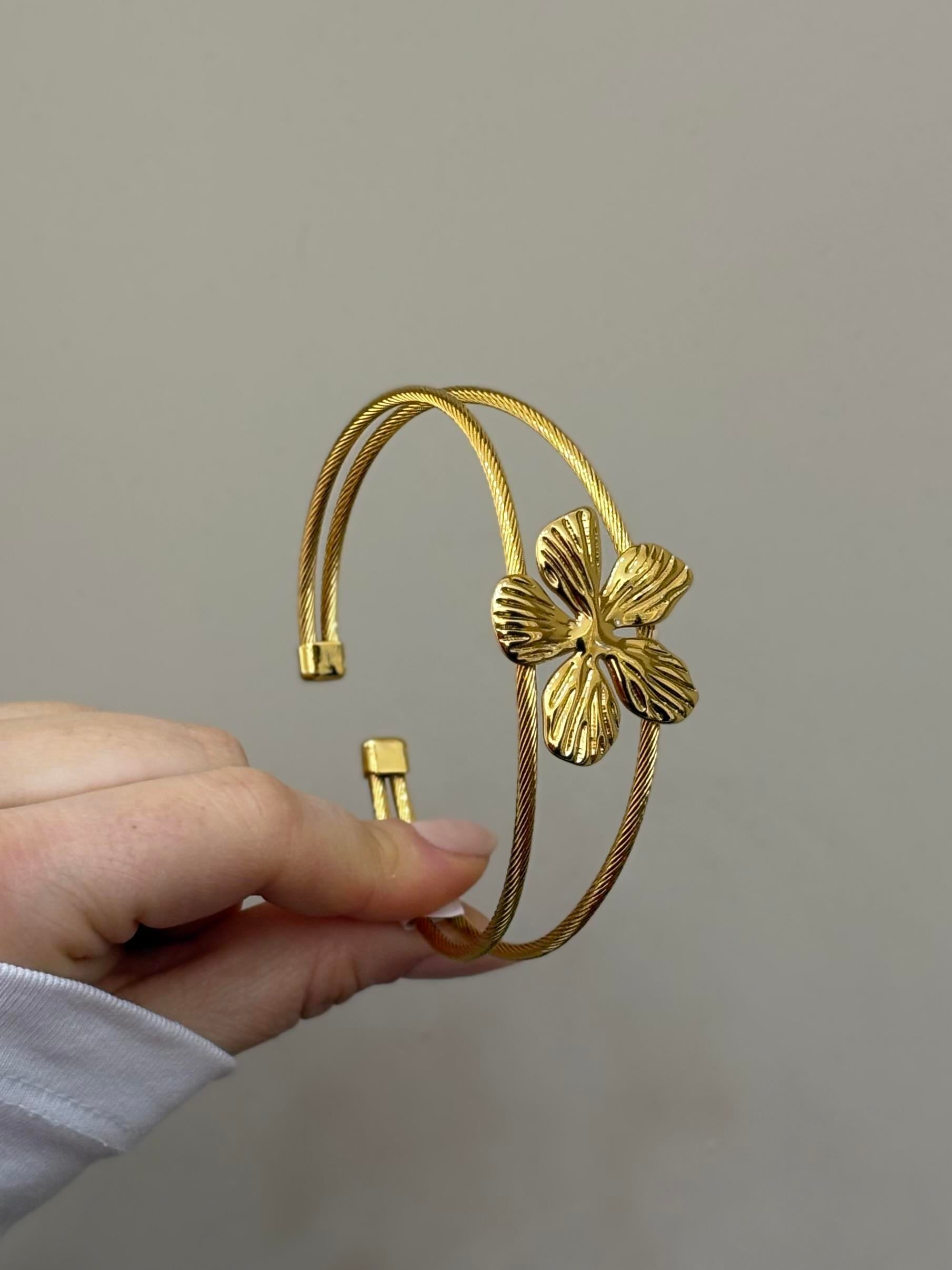 Kelepçe Bileklik Gold Renk