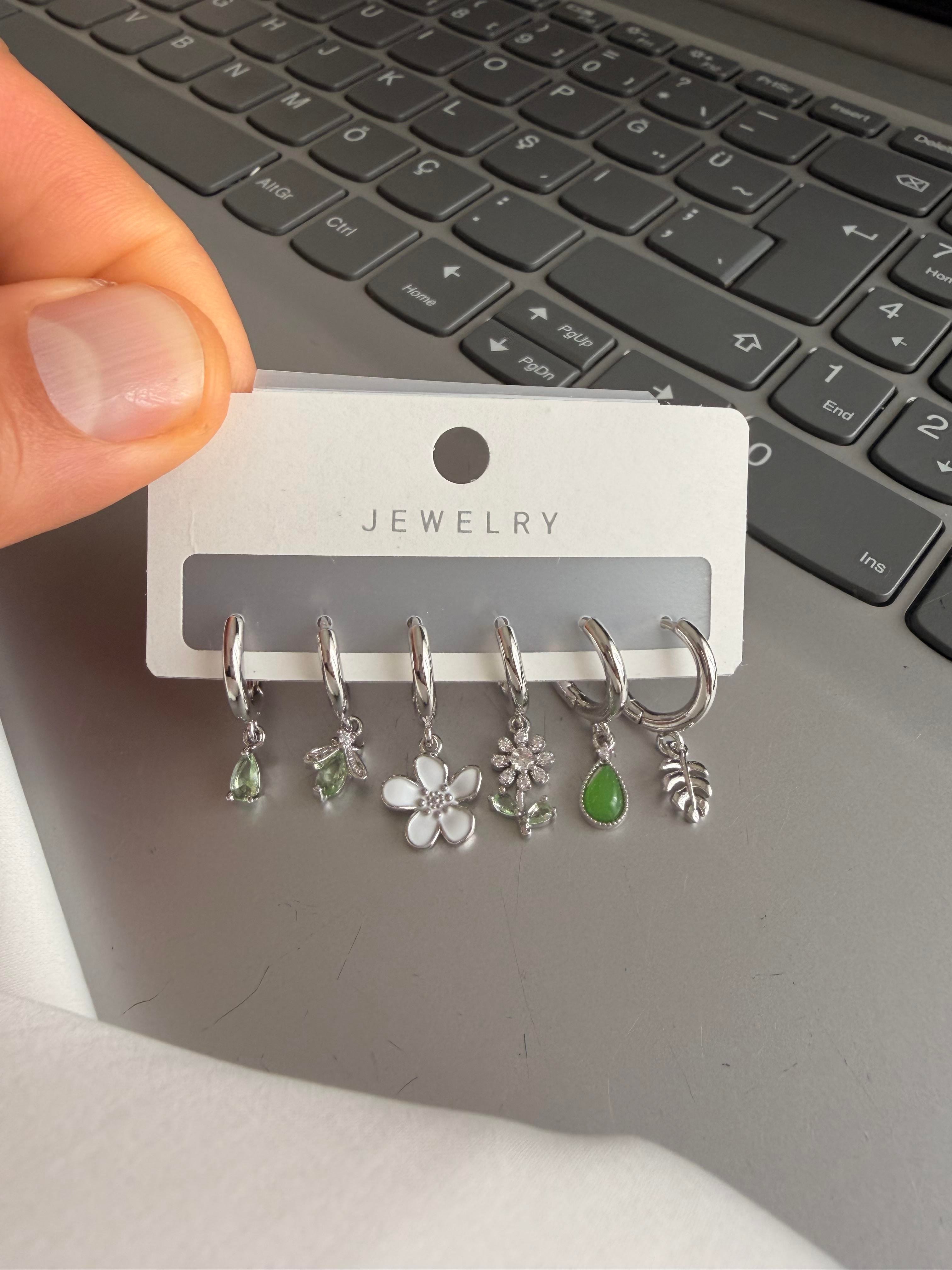 Zirkon küpe 6 LI SET