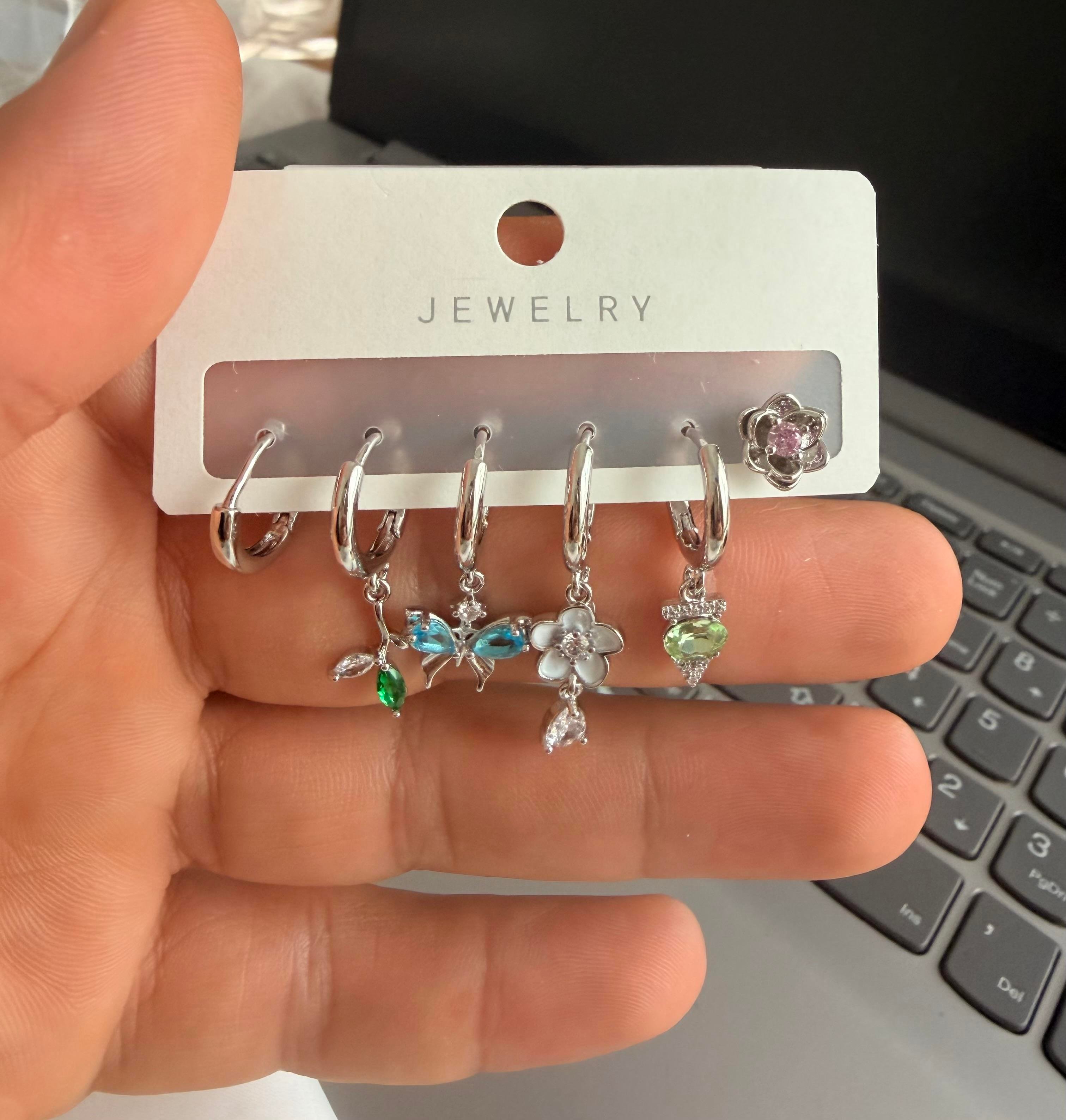 Zirkon küpe 6 LI SET