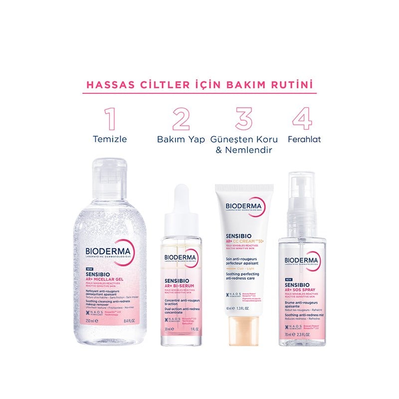  Bioderma Sensibio AR+ CC Cream SPF50+ Güneş Koruyuculu Kızarıklık Karşıtı Renkli Nemlendirici Krem 40 ML